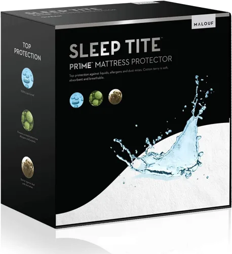 Vista 10 de Colchón protector Sleep Tite garantía de por malouf hipoalergénicos 100% impermeable , Algodón, Blanco, gemelo