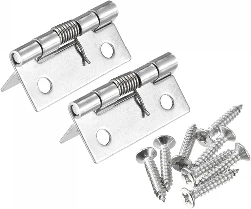 Vista 7 de uxcell Bisagras cargadas por resorte, 1" bisagra de cierre automático de acero inoxidable 304 para gabinete 2pcs