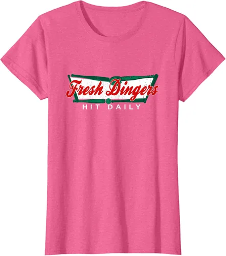 Vista 95 de Camiseta divertida de béisbol y softbol Don't Bunt Hit Fresh Dingers, Negro