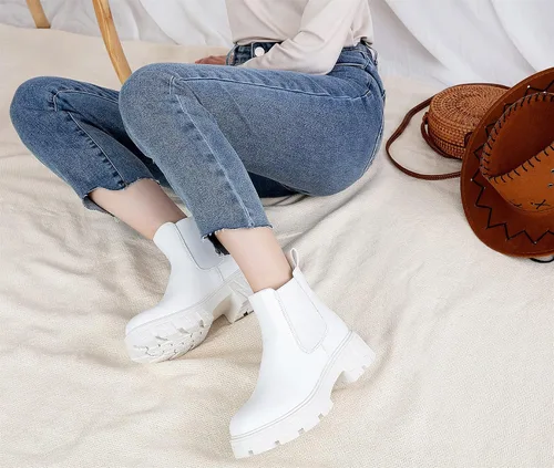 Vista 3 de Jeossy Botines Chelsea 9620 para mujer Botines elásticos con plataforma y suela de lengüeta a la moda