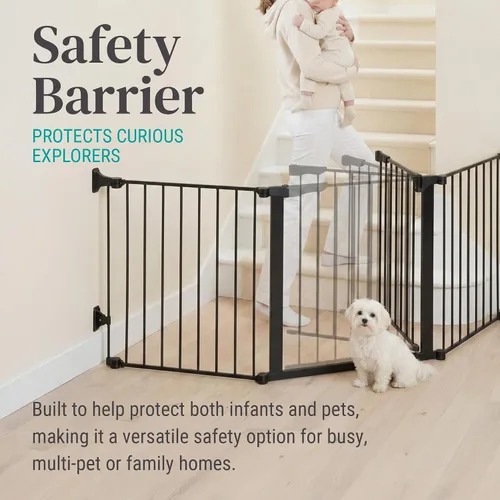 Vista 3 de KidCo Puerta de seguridad giratoria con cierre automático ajustable para bebés y niños pequeños con puerta de 30 pulgadas, color negro