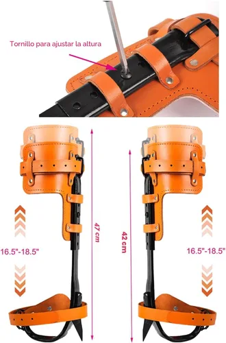 Vista 4 de Tree Climbing Spikes, Tree Climbing Gear with Non-Slip Pedal, Adjustable Tree Climbing Tool Set