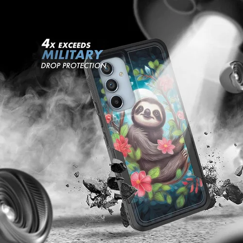 Vista 212 de Funda para Galaxy A14 5G, resistente de doble capa híbrida de policarbonato duro, goma suave, a prueba de golpes, funda protectora resistente