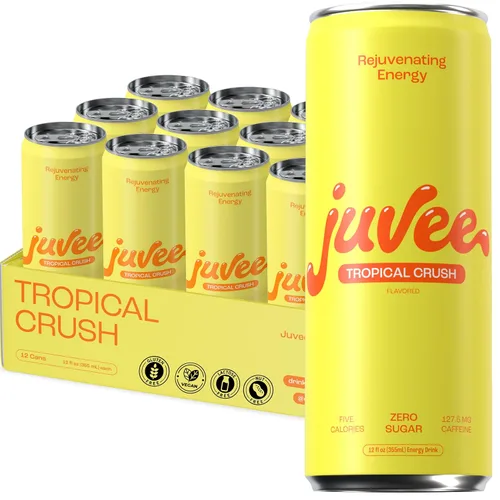 Vista 10 de Juvee Bebida energética rejuvenecedora, latas de 12 onzas, paquete de 12, sin azúcar, 128 mg de cafeína natural por lata, cero azúcar, baja