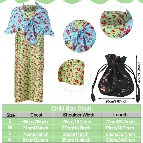 Vista 3 de 20 piezas de disfraz de anciana para el día de la escuela 100 para niños y niñas, peluca de abuelita, vestido de abuela, anteojos, collar de bastón