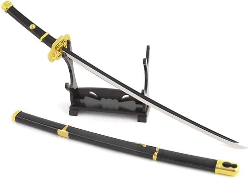 Vista 8 de Espada Samurai Zoro de 10 Pulgadas - Anime Roronoa Shusui/Wado Ichimonji/Kitetsu/Yubashiri - Espada Mini de Metal Katana - Colección de Regalo