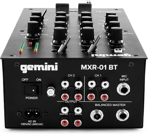 Vista 4 de Gemini Mezclador DJ Bluetooth de 2 canales, curva Crossfader (MXR-01BT)