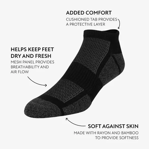 Vista 6 de Sof Sole Men's Bamboo Cushioned No-Show Athletic Socks