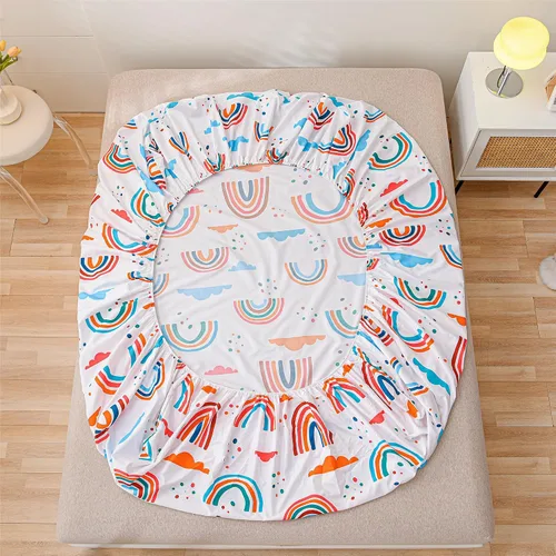Vista 4 de Sábanas arcoíris tamaño individual, juego de 3 piezas de sábanas divertidas y coloridas para niños, sábanas de microfibra suaves arcoíris para niños