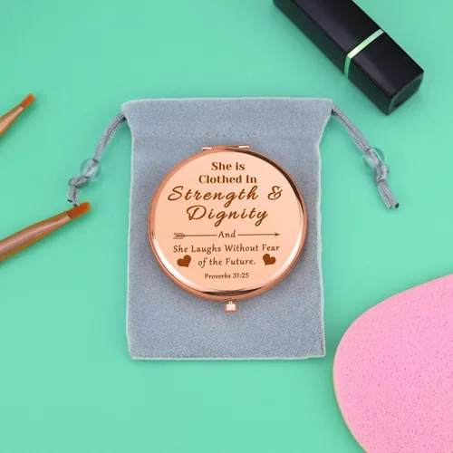 Vista 7 de Regalos cristianos inspiradores, espejo de maquillaje compacto, versículos de la Biblia, regalo para ella, regalo religioso para nieta, regalo