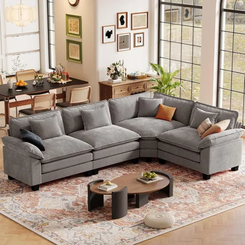 Vista 117 de CDCASA Silla de acento de gran tamaño de 50'' con otomana Asiento extra ancho y profundo estilo sofá nube para sala de estar, dormitorio, rincón