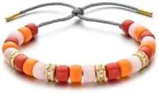 Vista 5 de MIRFREYR Pulsera de piedra natural con cuentas de cristal de curación natural, unisex, ajustable