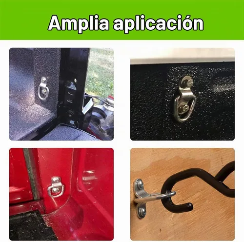 Vista 5 de CZC AUTO Paquete de 6 anclajes de amarre de anillo en D de 1/4 pulgadas, hierro resistente, con tornillos Iron