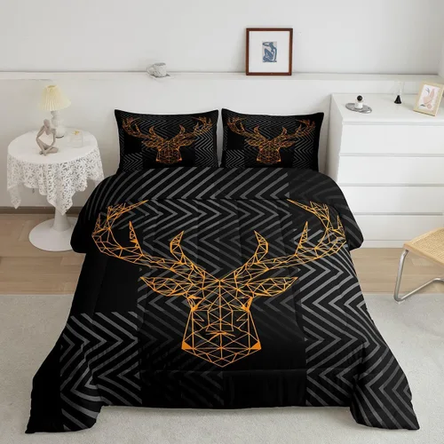 Vista 56 de Castle Fairy Juego de edredón con diseño de gato lindo para niños, tamaño twin, juego de ropa de cama con hojas de flores, luna, noche y cielo