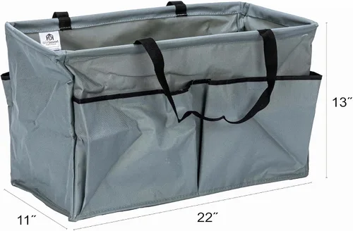 Vista 5 de Household Essentials Contenedor Gray Krush - Bolsa de utilidad multiusos con bolsillos Gris