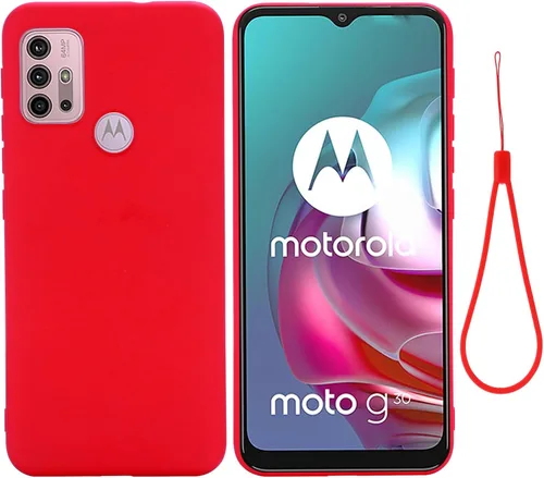 Vista 8 de Funda para Motorola Moto G10/Motorola Moto G30, funda protectora de silicona líquida para Motorola Moto G10/Motorola Moto G30 con cordón