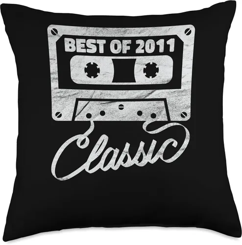 Vista 4 de Vintage 2011 Limited Edition Cassette Tape 12th Birthday Throw Pillow