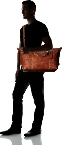Vista 7 de FRYE Bolso de lona Logan Overnight para hombre, Coñac