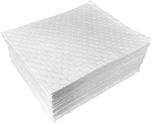 Vista 2 de Almohadilla absorbente, almohadillas absorbentes de aceite económicas, absorbe líquidos, 20 x 15 pulgadas, blanco.