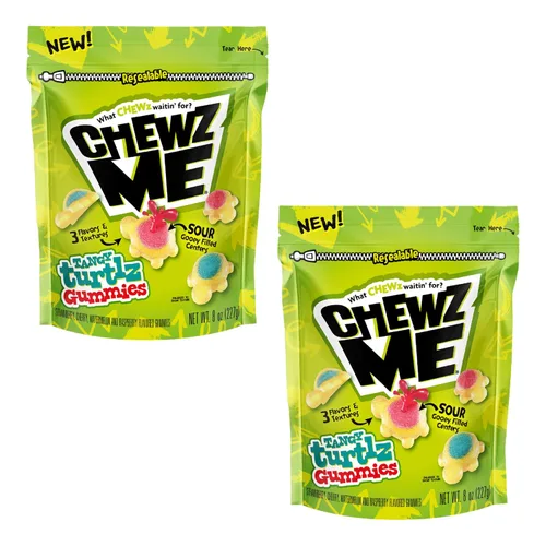 Vista 12 de ChewzMe Tangy Turtlz - Gomitas rellenas de gelatina con forma de tortuga envueltas individualmente en varios sabores, 8.46 onzas (paquete de 1)