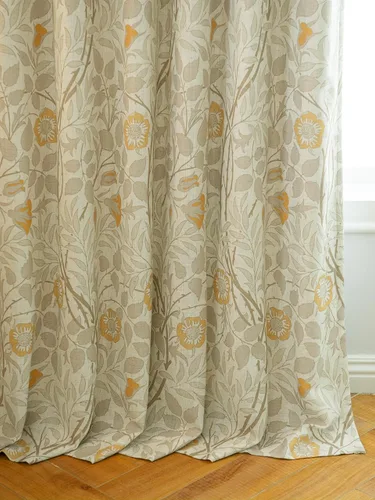 Vista 14 de Cortinas plisadas semitraslúcidas filtrantes de luz, de mezcla de lino de lujo, para sala de estar, dormitorio, comedor, casa rural estampada, juego