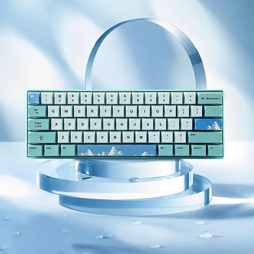 Vista 4 de BOYI 61 Mini RGB con cable 60% teclado mecánico intercambiable en caliente, teclas de sublimación PBT NKRO teclado programable tipo C