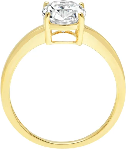 Vista 5 de Anillo solitario de corte ovalado brillante de 2,0 quilates de zafiro blanco creado en laboratorio, ideal VVS1 D de 4 puntas, compromiso, boda