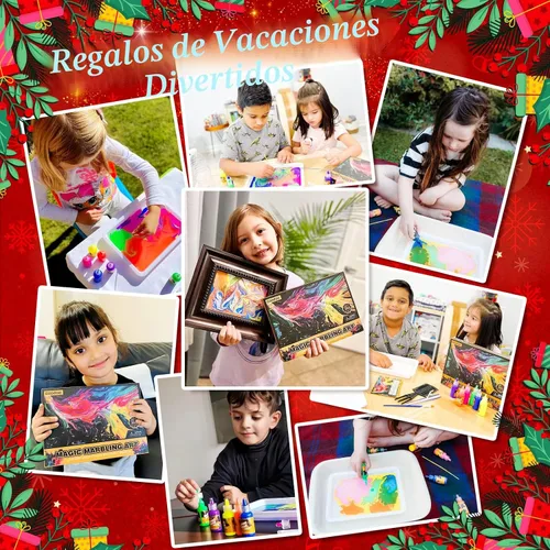 Vista 3 de Pintura de mármol de agua para niños – Artes y manualidades para niñas y niños, kits de manualidades, regalos ideales para niños de 6 a 8 a 12 años