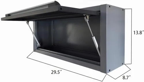 Vista 7 de JZD Armarios de almacenamiento de pared de metal, ideales para garaje, despensa y organización de cuarto de servicio