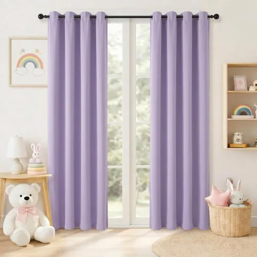Vista 23 de Simplebrand Cortinas blancas puras de 96 pulgadas de largo para oscurecer la habitación, juego de 2 paneles para dormitorio/sala de estar, bloqueo