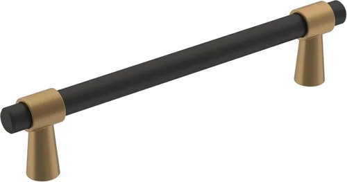 Vista 34 de Amerock BP37385FBG10 Mango de gabinete negro mate/níquel satinado Mango de gabinete de 3 pulgadas (76 mm) de centro a centro Mergence