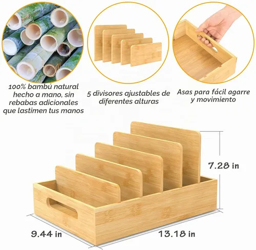 Vista 3 de Retro Shaw Organizador de tapa para tapas de plástico, con 5 divisores