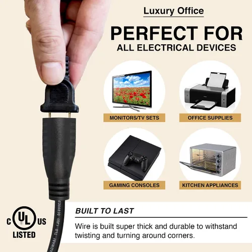 Vista 5 de Cable de extensión corto de 1 pie y 12 pulgadas, 16 AWG de 3 clavijas macho a hembra, cable de extensión corto para interiores y exteriores, cable