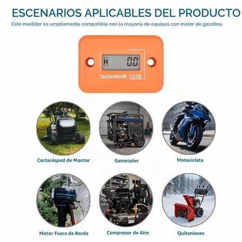 Vista 8 de Runleader RL-HM012 Mini Tach/medidor de hora (naranja)
