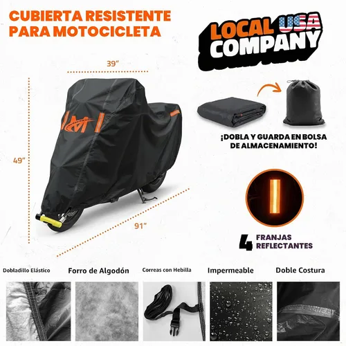 Vista 2 de Mockins Funda grande para motocicleta de 91 x 49 x 39 pulgadas, protección