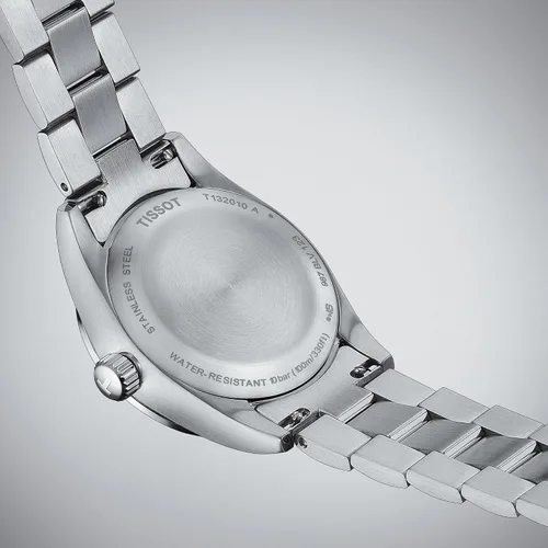 Vista 6 de Tissot para mujer T-My Lady Reloj de vestir de acero inoxidable blanco T132010111100