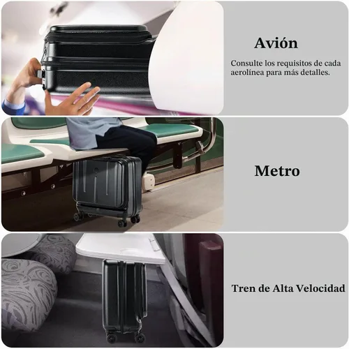 Vista 7 de Kaleenie Maletín de mano de 16" con 2 compartimentos para laptop Negro