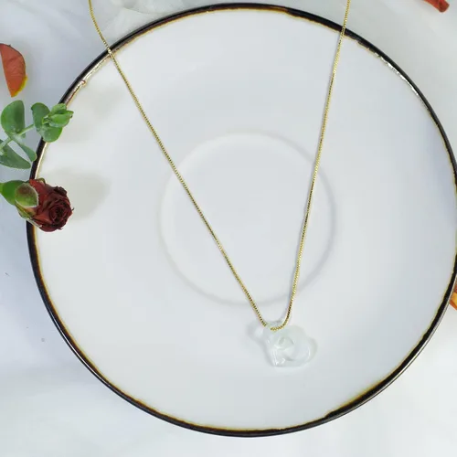 Vista 4 de Heart Necklaces for Women, Jade Jewelry for Girls 18K Gold Plated Cute Love Pendant Stone Healing Anniversary Birthday Valentines Graduation Good