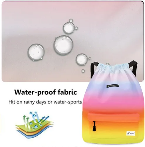 Vista 4 de Bolsa impermeable con cordón para ir al gimnasio o la playa, o practicar deportes, unisex