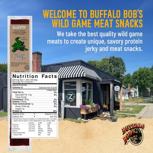 Vista 2 de Buffalo Bob's Wild Game - Palito de carne de cocodrilo, 10