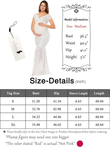 Vista 7 de Maxi vestido para embarazadas, de la marca JustVH, con encaje