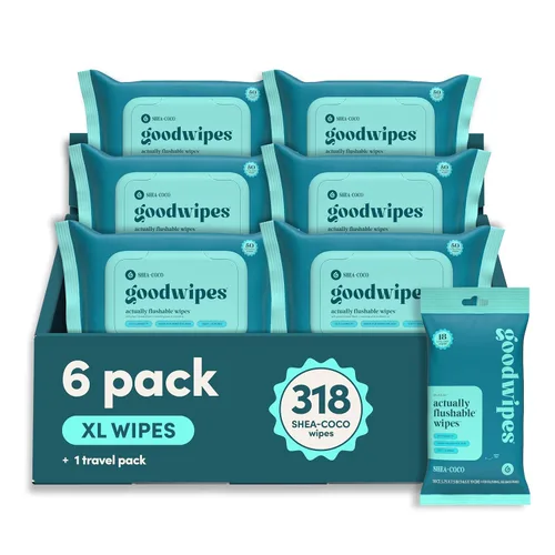 Vista 17 de Goodwipes Toallitas desechables para el trasero - Vitamina E y aloe - Seguras para alcantarillado y fosa séptica - Toallitas húmedas extra grandes