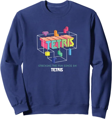 Vista 5 de Tetris Stacking the Fun Since '84 Sudadera, Negro