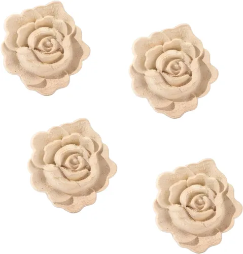 Vista 11 de 4PCS madera tallada Onlay Appliques DIY decoración de muebles, 05