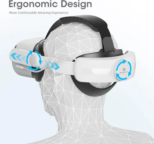 Vista 5 de BINBOK VR Correa para la cabeza con batería para Oculus Quest 2 correa de élite ajustable de 8000 mAh compatible con Oculus Quest 2 accesorios