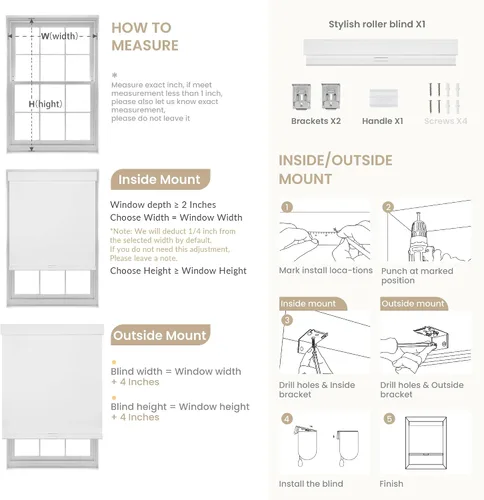 Vista 7 de Boolegon Persianas enrollables opacas sin cordón para ventanas, color beige Beige (100% apagón)