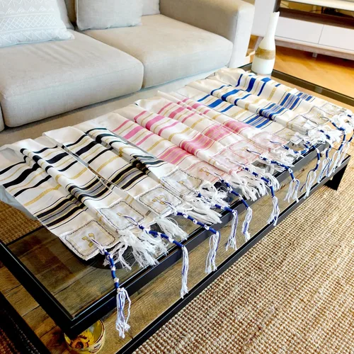 Vista 6 de HalleluYAH Mantón mesiánico de oración tallit de 72 x 22 pulgadas con bolsa para hombres y mujeres Diseñado en Israel, Negro