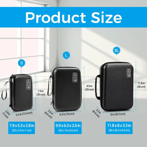 Vista 2 de ProCase Estuche organizador electrónico de viaje duro para MacBook Adaptador de corriente Cargadores Cables Power Bank Apple Magic Mouse Apple