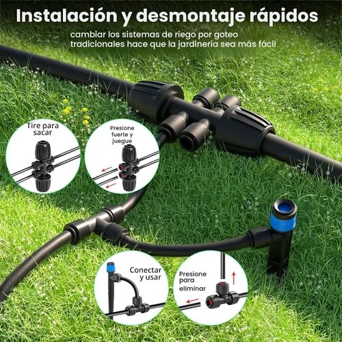 Vista 4 de MIXC Sistema de Riego por Goteo, Sistema de Riego de Jardín con Conector Rápido, Kit de Sistema de Aspersión Automático para Riego de Plantas