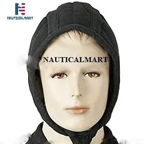 Vista 3 de NauticalMart Gorra de armadura acolchada de algodón medieval renacentista - negro, Negro
